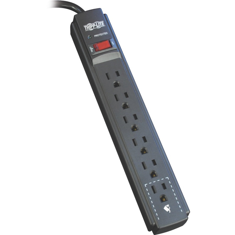 Multiprise avec parasurtenseur Tripp Lite, 6 prises, cordon de 15 pi, noir, 790 J - 6 x NEMA 5-15R - 1875 VA - 790 J - Entrée 120 V CA TLP615B