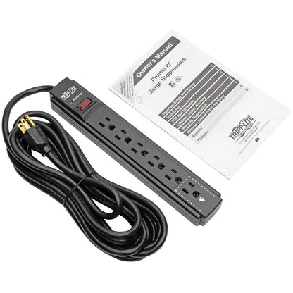 Multiprise avec parasurtenseur Tripp Lite, 6 prises, cordon de 15 pi, noir, 790 J - 6 x NEMA 5-15R - 1875 VA - 790 J - Entrée 120 V CA TLP615B
