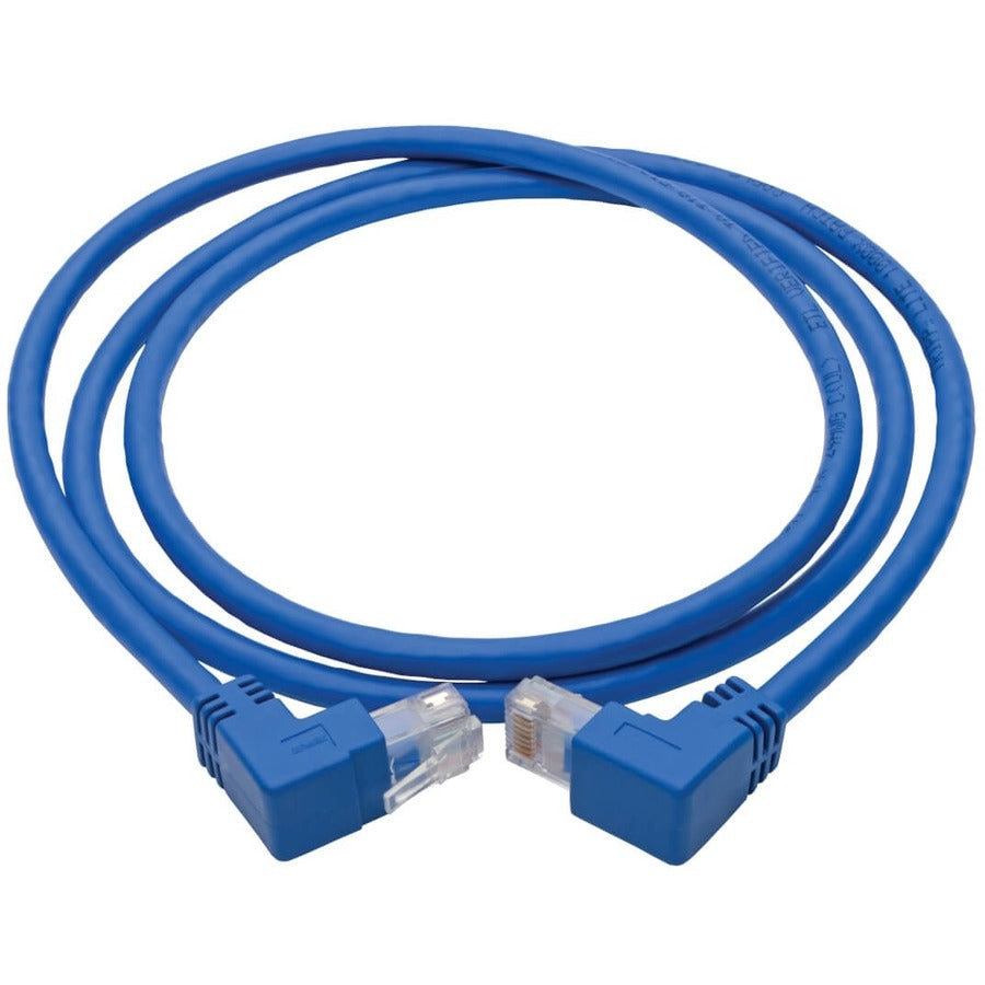 Câble de raccordement UTP Cat6 Tripp Lite par Eaton N204-004-BL-UD, mâle coudé vers le haut/mâle coudé vers le bas - 4 pi, bleu N204-004-BL-UD