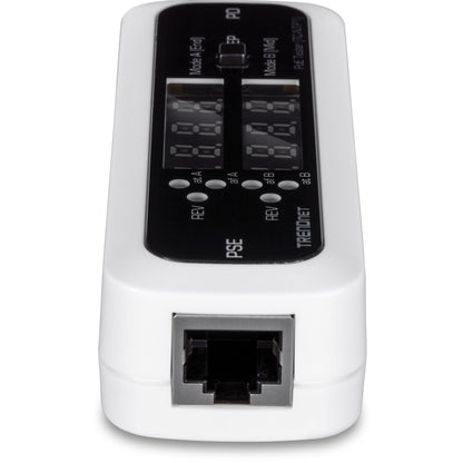 Testeur PoE en ligne TRENDnet, TC-NTP1, teste 4PPoE, PoE+, PoE et technologie PoE passive, puissance, tension, ampérage, polarité, affichage LED, sans batterie, dépannage des problèmes PoE, IEEE 802.3af/at/bt TC-NTP1