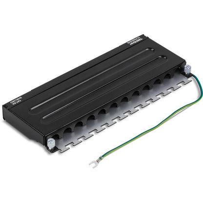 Panneau de brassage blindé TRENDnet Cat6A à 8 ports, prêt pour montage mural, compatible 10G, compatible Cat5e, Cat6, Cat6A, boîtier métallique, étiquetage à code couleur pour câblage T568A et T568B, gestion des câbles, noir, TC-P08C6AS TC-P08C6AS