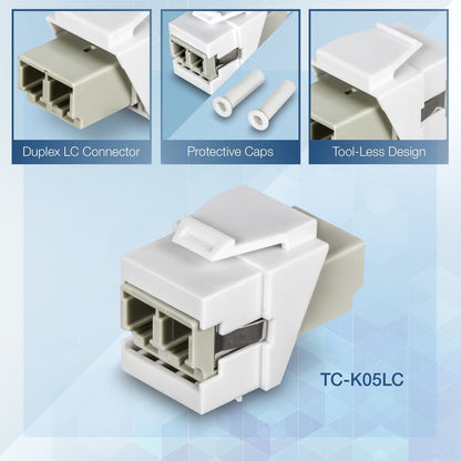 TRENDnet LC Duplex Connecteurs Keystone pour fibre optique - Lot de 5 TC-K05LC
