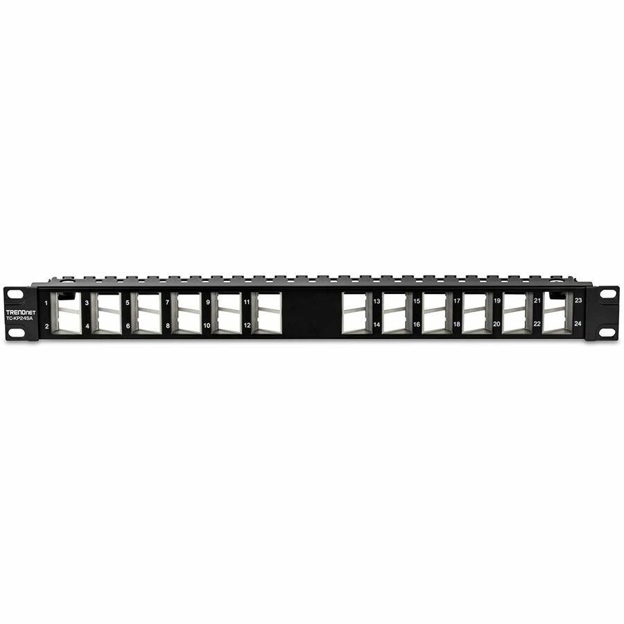 TRENDnet 24-Port Blank Angled Keystone Shielded 1U Patch Panel TC-KP24SA