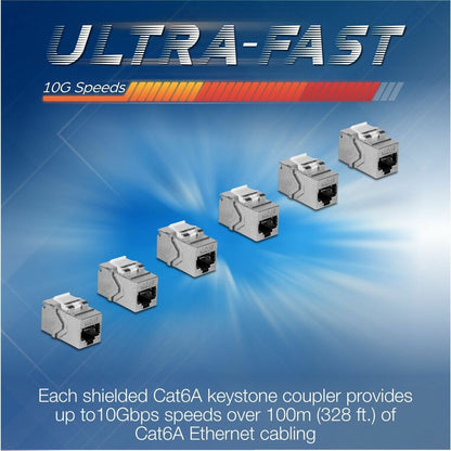 Coupleur en ligne TRENDnet Cat6A RJ-45 Keystone (lot de 6) TC-KC06C6A