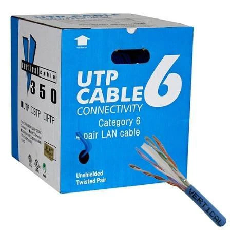Câble de boîte CAT6 UTP 23AWG FT4 305 m / 1 000 pieds - Bleu