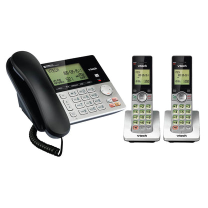 Système de réponse filaire/sans fil VTECH 2 combinés avec identification de l'appelant/appel en attente