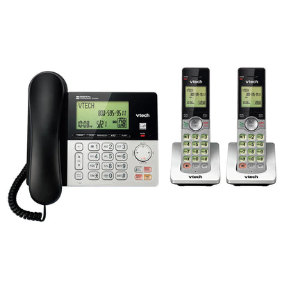 Système de réponse filaire/sans fil VTECH 2 combinés avec identification de l'appelant/appel en attente