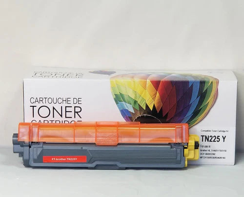 Cartouche de toner compatible Brother TN225 - Jaune - Marque Balloon