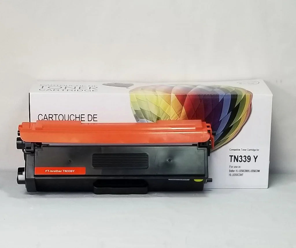 Cartouche de toner compatible Brother TN339Y - Jaune - Marque Balloon