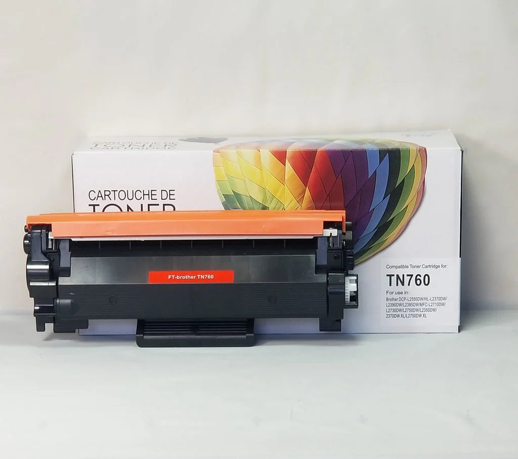 Cartouche de toner haute capacité compatible Brother TN760 - Noir - Marque Balloon