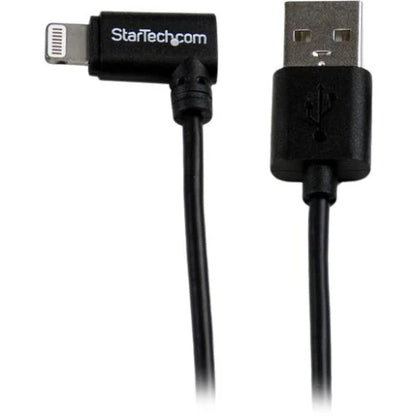 StarTech.com Câble coudé noir de 1 m (3 pi) avec connecteur Lightning Apple à 8 broches vers USB pour iPhone/iPod/iPad USBLT1MBR