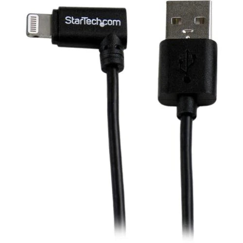 StarTech.com Câble coudé noir de 1 m (3 pi) avec connecteur Lightning Apple à 8 broches vers USB pour iPhone/iPod/iPad USBLT1MBR