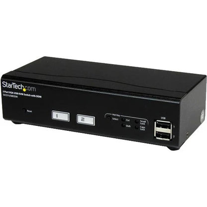 Commutateur KVM USB VGA à 2 ports StarTech.com avec technologie de commutation rapide DDM et câbles SV231USBDDM