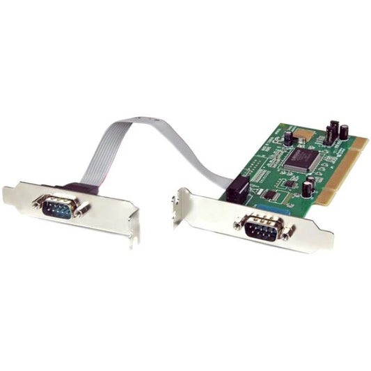 StarTech.com Carte adaptateur série RS232 à 2 ports PCI à profil bas avec UART 16550 - Carte PCI série 16550 à 2 ports à profil bas - Adaptateur série - PCI - série - 2 ports PCI2S550_LP