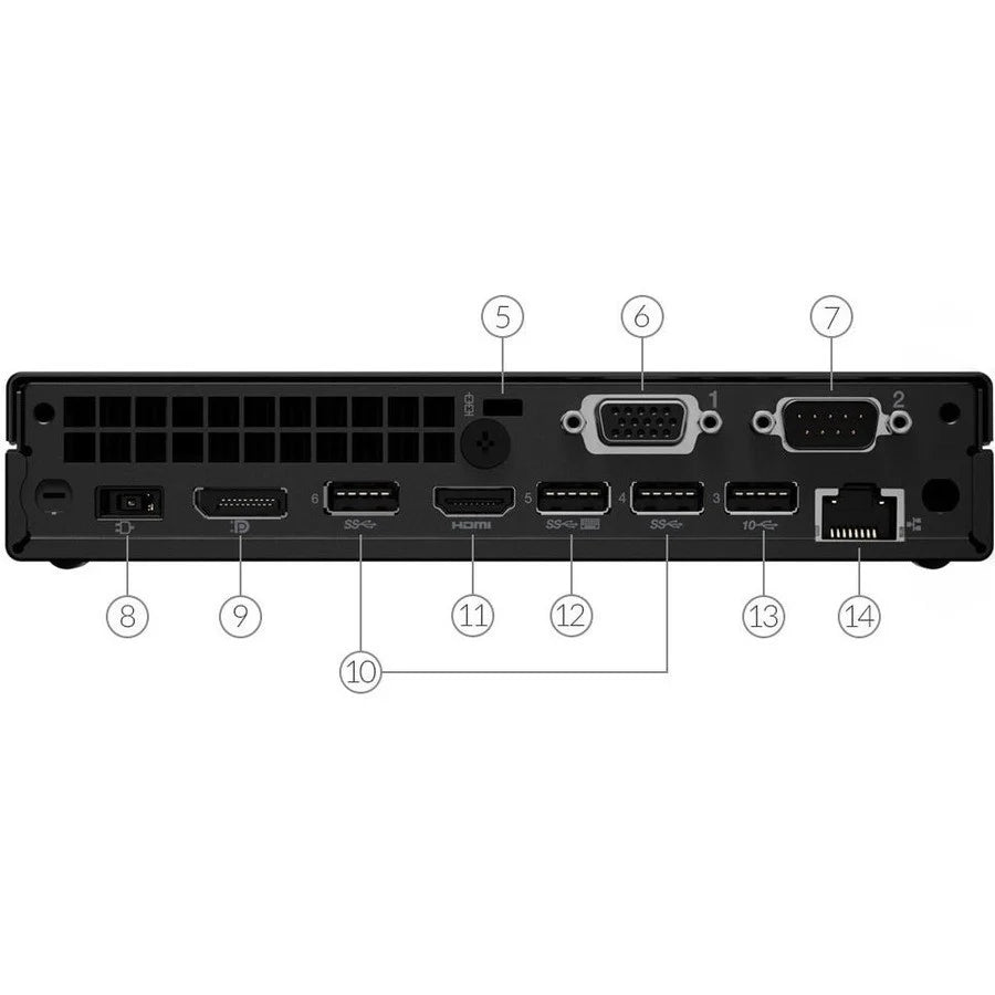 Ordinateur de bureau Lenovo ThinkCentre M70q 11DT0021US - Intel Core i5 10e génération i5-10400T Hexa-core (6 cœurs) 2 GHz - 16 Go RAM DDR4 SDRAM - 256 Go SSD - Tiny - Raven Black 11DT0021US
