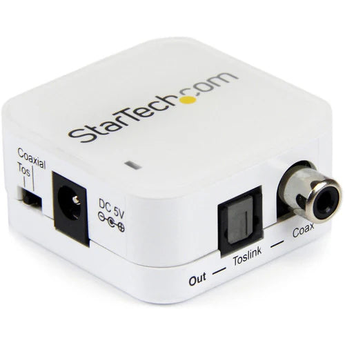 StarTech.com Two Way Digital Coax to Toslink Optical Audio Converter Repeater SPDIFCOAXTOS