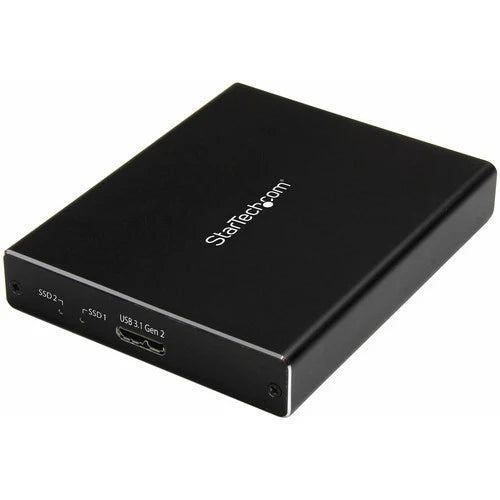 StarTech.com Dual mSATA Enclosure - RAID - mSATA SSD Enclosure - USB 3.1 (10Gbps) - USB-C & USB-A External Enclosure - Aluminum SMS2BU31C3R
