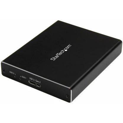 StarTech.com Dual mSATA Enclosure - RAID - mSATA SSD Enclosure - USB 3.1 (10Gbps) - USB-C & USB-A External Enclosure - Aluminum SMS2BU31C3R