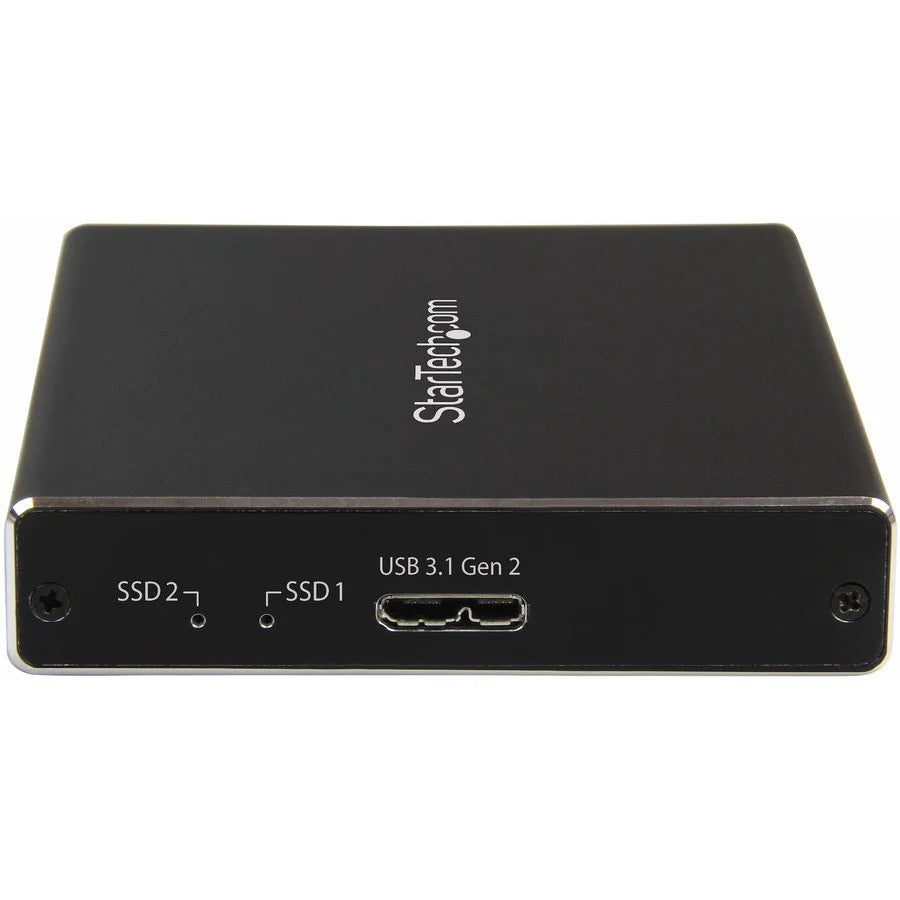 StarTech.com Dual mSATA Enclosure - RAID - mSATA SSD Enclosure - USB 3.1 (10Gbps) - USB-C & USB-A External Enclosure - Aluminum SMS2BU31C3R