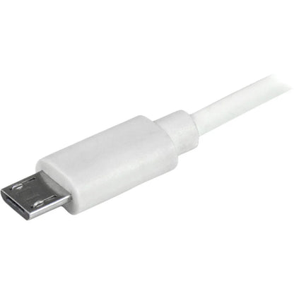 Chargeur de voiture double port blanc Star Tech.com avec câble micro USB et port USB 2.0 - Haute puissance (21 W / 4,2 A) USBUB2PCARW