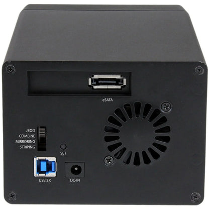 StarTech.com USB 3.0 eSATA Dual 3.5" SATA III Hard Drive External RAID Enclosure w/ UASP and Fan - Black S3520BU33ER