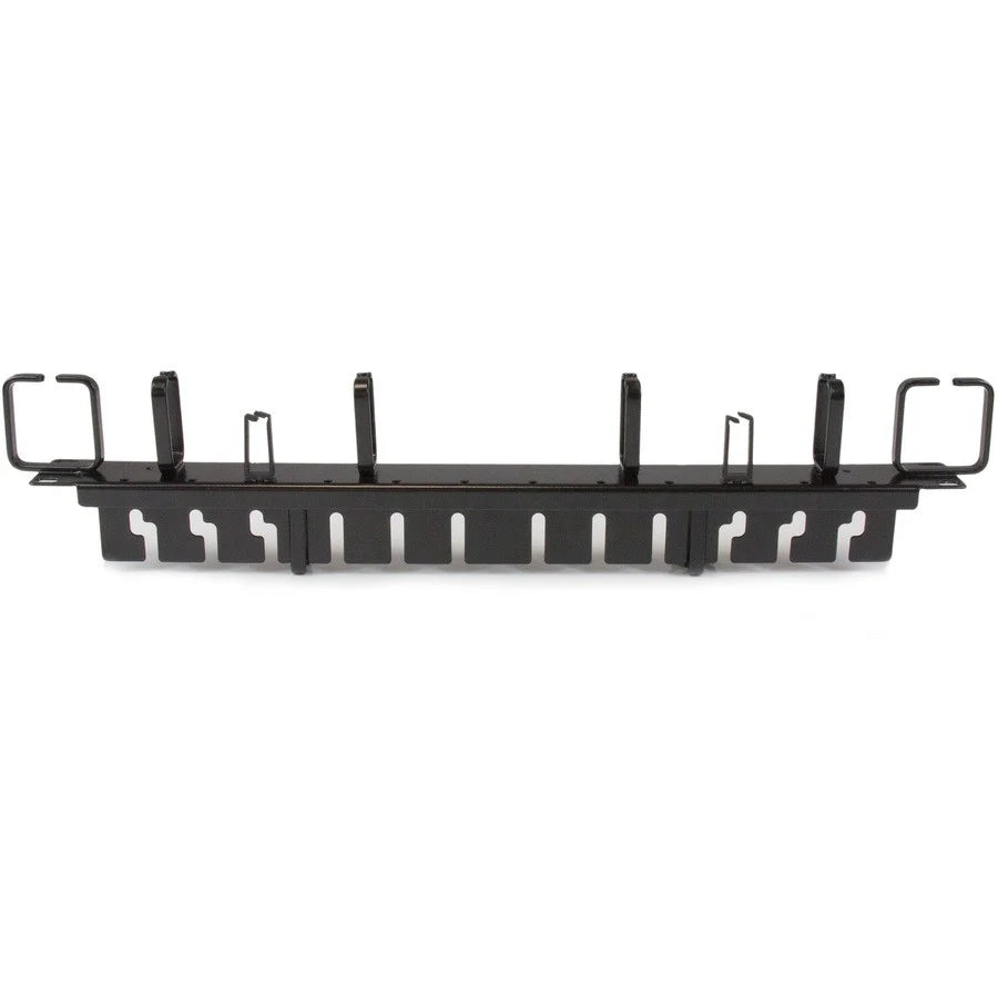 StarTech.com Panneau de gestion de câbles horizontal 1U 19" - Combinaison de conduits horizontaux et de crochets à anneau en D verticaux/horizontaux CMPNL1UC
