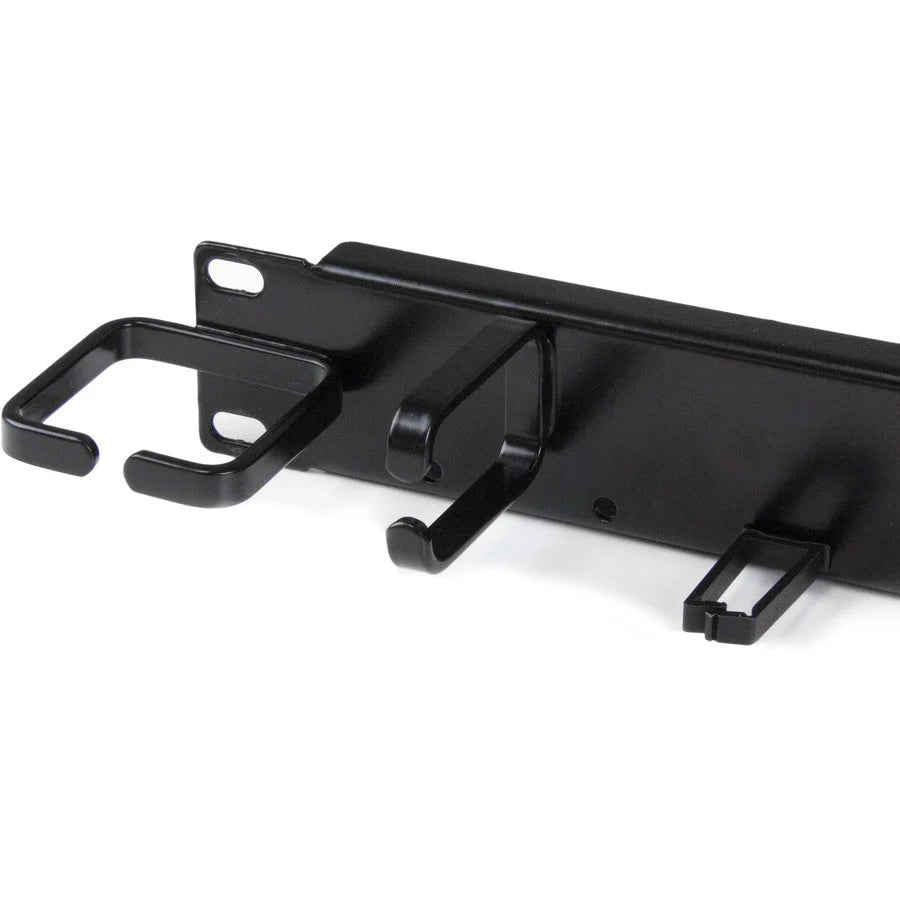 StarTech.com Panneau de gestion de câbles horizontal 1U 19" - Combinaison de conduits horizontaux et de crochets à anneau en D verticaux/horizontaux CMPNL1UC