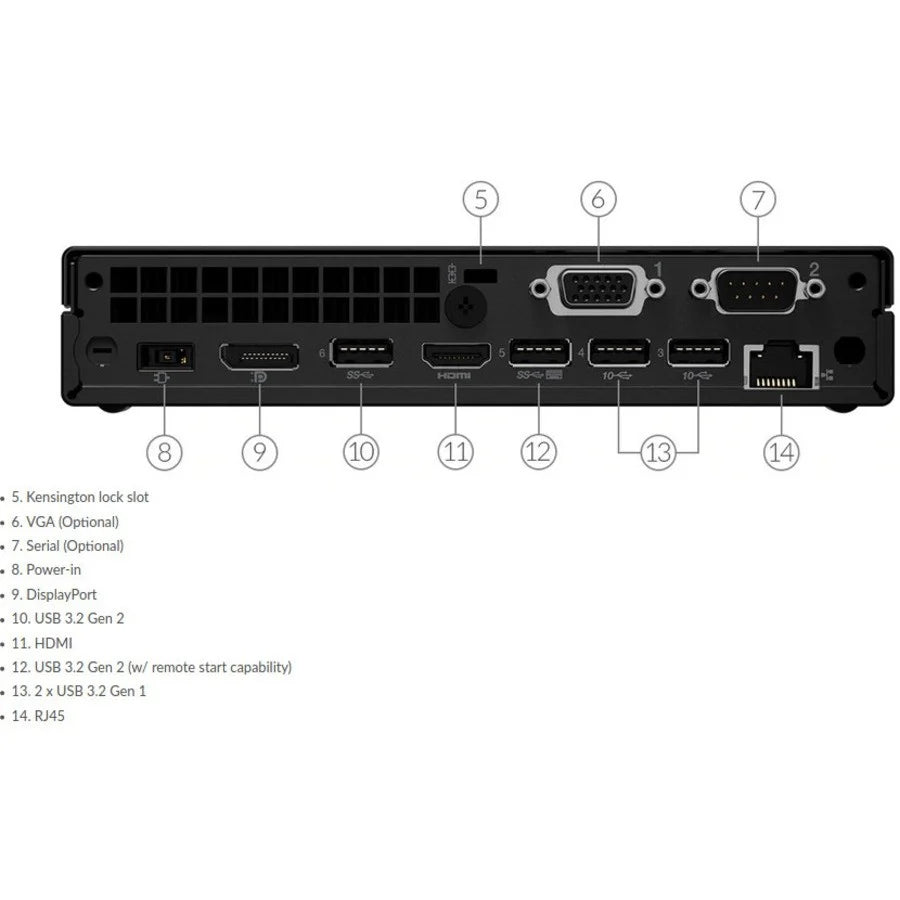 Ordinateur de bureau Lenovo ThinkCentre M80q 11DN0039CA - Intel Core i5 10e génération i5-10500T Hexa-core (6 cœurs) 2,30 GHz - 8 Go de RAM DDR4 SDRAM - 256 Go SSD - Tiny - Raven Black 11DN0039CA