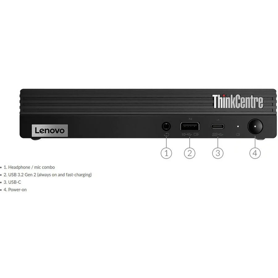 Ordinateur de bureau Lenovo ThinkCentre M80q 11DN0039CA - Intel Core i5 10e génération i5-10500T Hexa-core (6 cœurs) 2,30 GHz - 8 Go de RAM DDR4 SDRAM - 256 Go SSD - Tiny - Raven Black 11DN0039CA