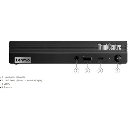 Ordinateur de bureau Lenovo ThinkCentre M80q 11DN0039CA - Intel Core i5 10e génération i5-10500T Hexa-core (6 cœurs) 2,30 GHz - 8 Go de RAM DDR4 SDRAM - 256 Go SSD - Tiny - Raven Black 11DN0039CA