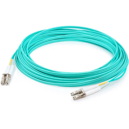 Câble de raccordement fibre optique multimode optimisé au laser (LOMM) duplex LC/LC OM3 Aqua AddOn 7 m ADD-LC-LC-7M5OM3