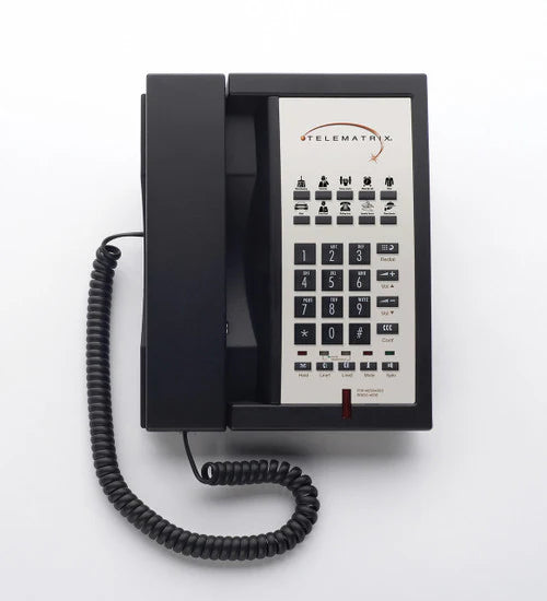 Téléphone à haut-parleur 2 lignes 10 boutons Telematrix 3302MWD Noir