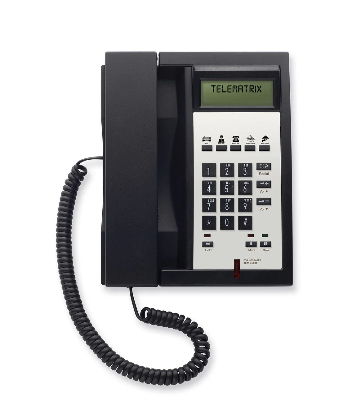 Téléphone SIP à ligne unique Telematrix 3300IP-MWD5 pour chambre d'amis, noir