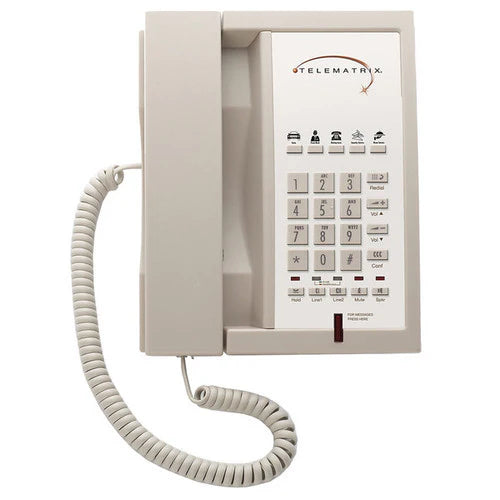 Téléphone à haut-parleur à 2 lignes et 5 boutons Telematrix 3302MWD5 Ash