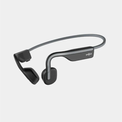 Casque Bluetooth AfterShokz OpenMove avec micro à conduction osseuse - Léger - Résistant à l'eau IP55 - Autonomie de la batterie de 6 heures - Gris ardoise 