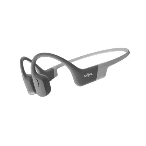 Casque Bluetooth AfterShokz OpenRun avec micro à conduction osseuse - Léger - Étanche IP67 - Autonomie de la batterie de 8 heures - Gris 