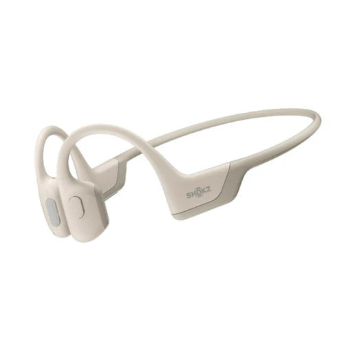 Casque Bluetooth AfterShokz OpenRun Pro avec micro antibruit, conduction osseuse de qualité supérieure - Basses améliorées - Résistant à l'eau IP55 - Autonomie de la batterie de 10 heures - Beige 