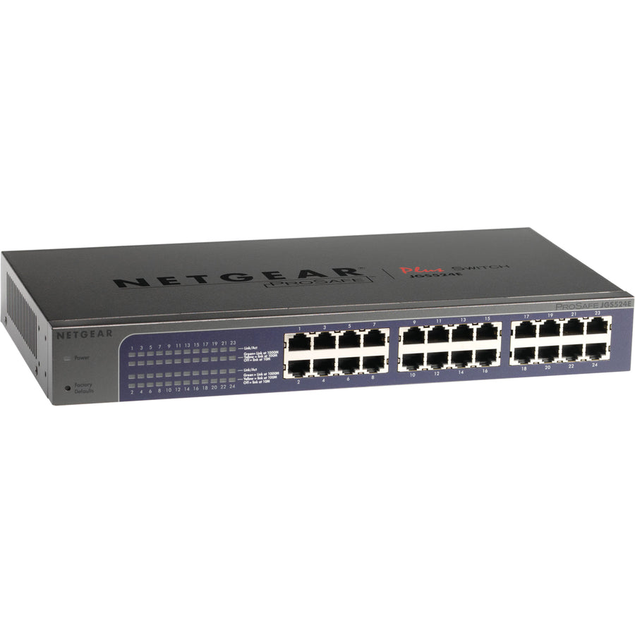 Commutateur NETGEAR ProSafe Plus 24 ports Gigabit Ethernet JGS524E JGS524E-200NAS