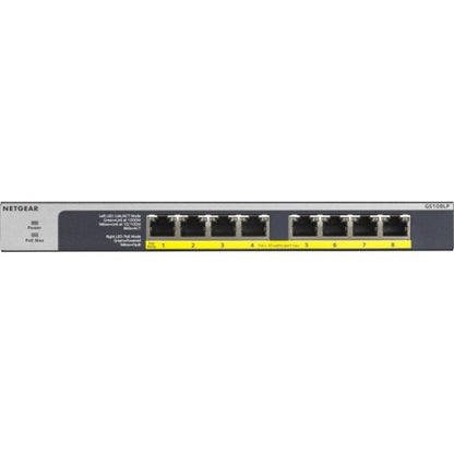 Commutateur Gigabit Ethernet non géré Netgear PoE/PoE+ à 8 ports (GS108LP) GS108LP-100NAS