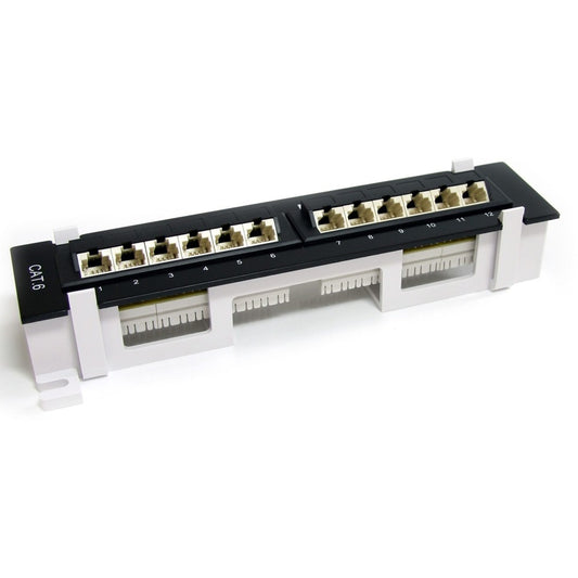 Panneau de brassage mural 12 ports 1U Cat 6 110 StarTech.com C6PANL4512