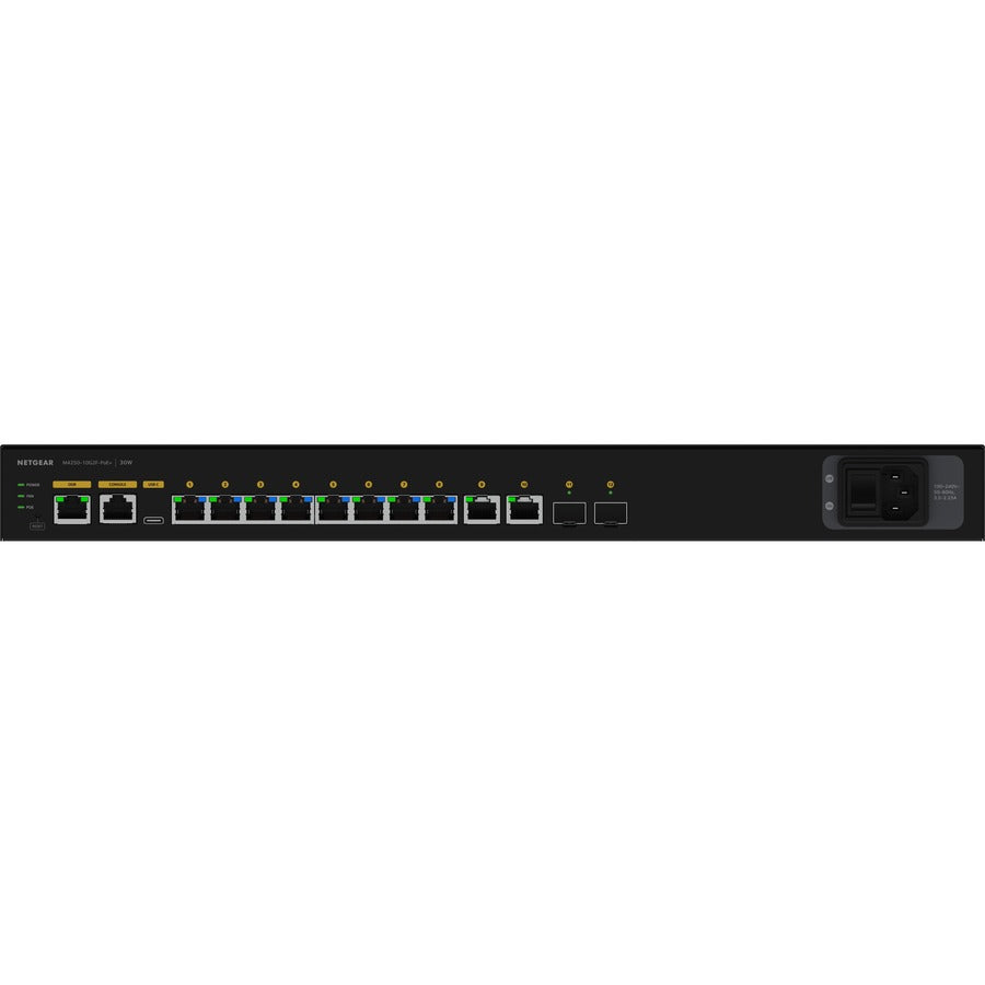 Commutateur géré Netgear AV Line M4250-10G2F-PoE+ 8x1G PoE+ 125 W 2x1G et 2xSFP (GSM4212P) GSM4212P-100NAS