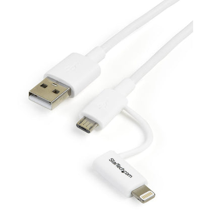 Câble Apple Lightning ou Micro USB vers USB de 1 m (3 pi) de StarTech.com pour iPhone/iPod/iPad - Blanc LTUB1MWH