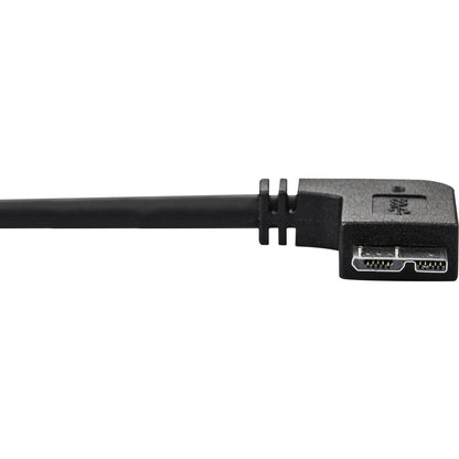 Câble micro USB 3.0 fin StarTech.com de 0,5 m (20 po) - M/M - USB 3.0 A vers micro USB coudé vers la gauche - USB 3.1 Gen 1 (5 Gbit/s) USB3AU50CMLS