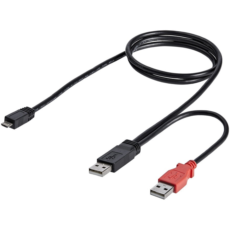 Câble USB en Y de 0,9 m pour disque dur externe StarTech.com - Double USB A vers Micro B USB2HAUBY3