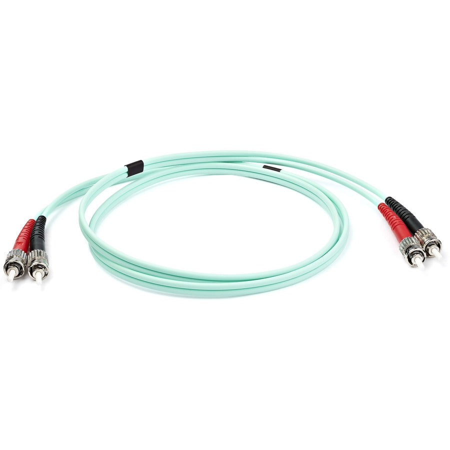 Câble à fibre optique StarTech.com de 1 m - 10 Gb Aqua - Duplex multimode 50/125 - LSZH - ST/ST - OM3 - Câble de raccordement à fibre optique ST vers ST A50FBSTST1