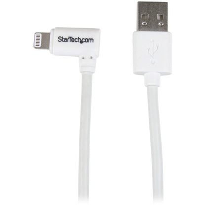 Câble coudé Lightning vers USB StarTech.com de 1 m - Blanc - Câble coudé Lightning pour iPhone/iPod/iPad USBLT1MWR