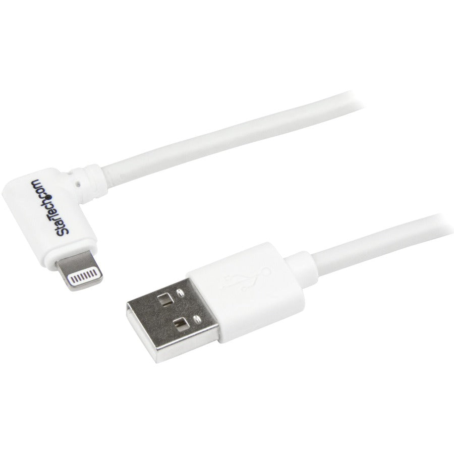 Câble coudé Lightning vers USB StarTech.com de 1 m - Blanc - Câble coudé Lightning pour iPhone/iPod/iPad USBLT1MWR