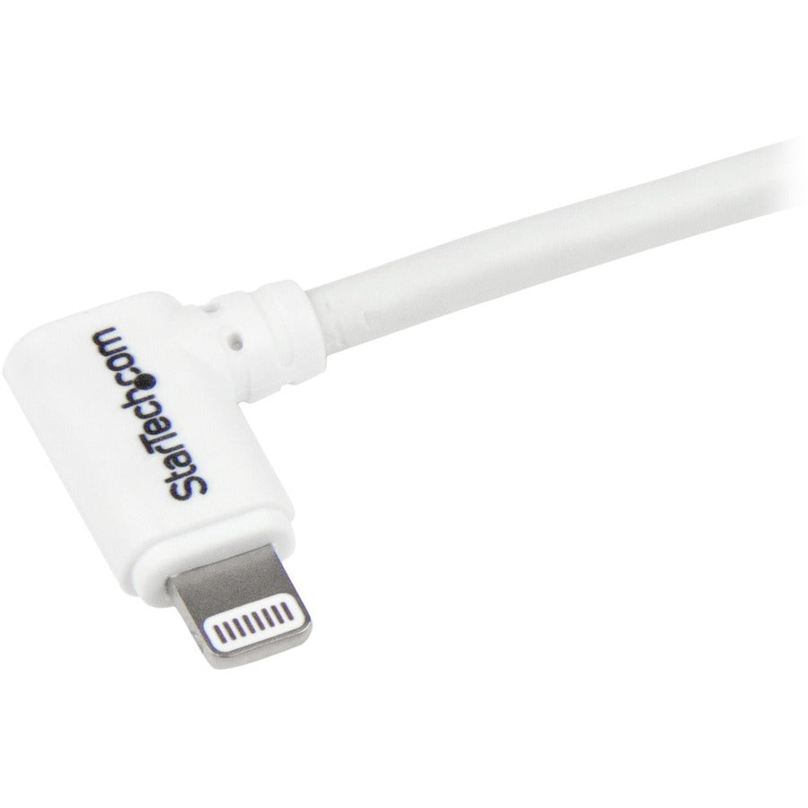 Câble coudé Lightning vers USB StarTech.com de 1 m - Blanc - Câble coudé Lightning pour iPhone/iPod/iPad USBLT1MWR