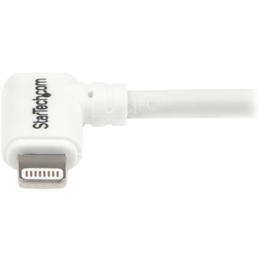Câble coudé Lightning vers USB StarTech.com de 1 m - Blanc - Câble coudé Lightning pour iPhone/iPod/iPad USBLT1MWR