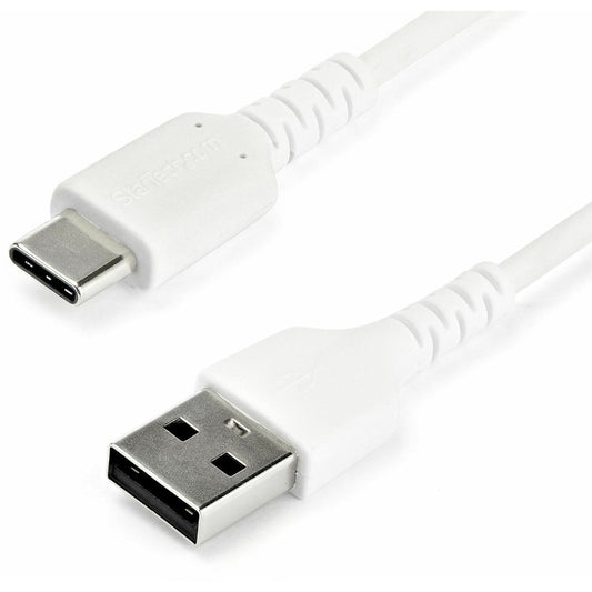 Câble de charge USB A vers USB C de 1 m de StarTech.com - Câble de données USB 2.0 vers USB Type C à charge et synchronisation rapides et durables - Fibre d'aramide M/M 60 W Blanc RUSB2AC1MW